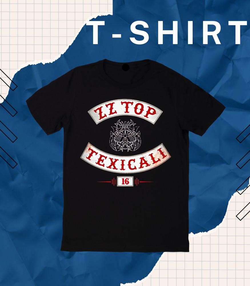 ZZ Top Texicali Tour 2016 Мужская футболка Рок-группа Живой концерт Мерч Блюз Футболка EB.