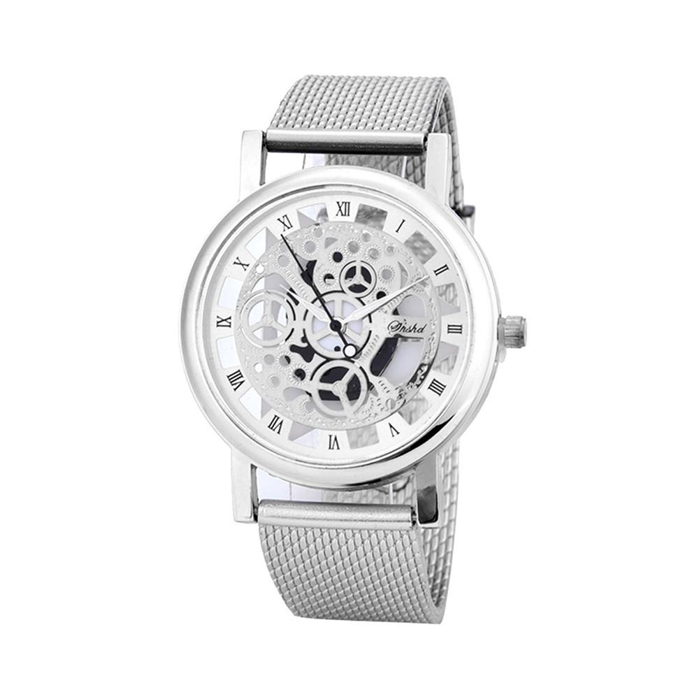 Мужские роскошные кварцевые часы в стиле милитари из нержавеющей стали с пластиковым циферблатом и циферблатом 