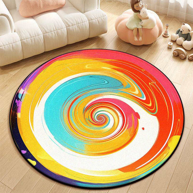 Современный абстрактный круглый ковер противоскользящий большой ковер для гостиной мягкий легко чистящийся украшение для спальни коврик для туалетного столика настраиваемый