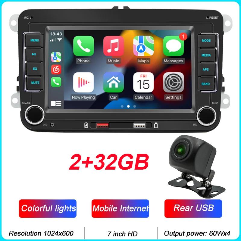 2 Din автомобильный радиоприемник 7 дюймов HD Autoradio Carplay мультимедийный плеер автомобильный аудиосистема автомобильная стереосистема MP5 Bluetooth USB TF FM камера для Volkswagen