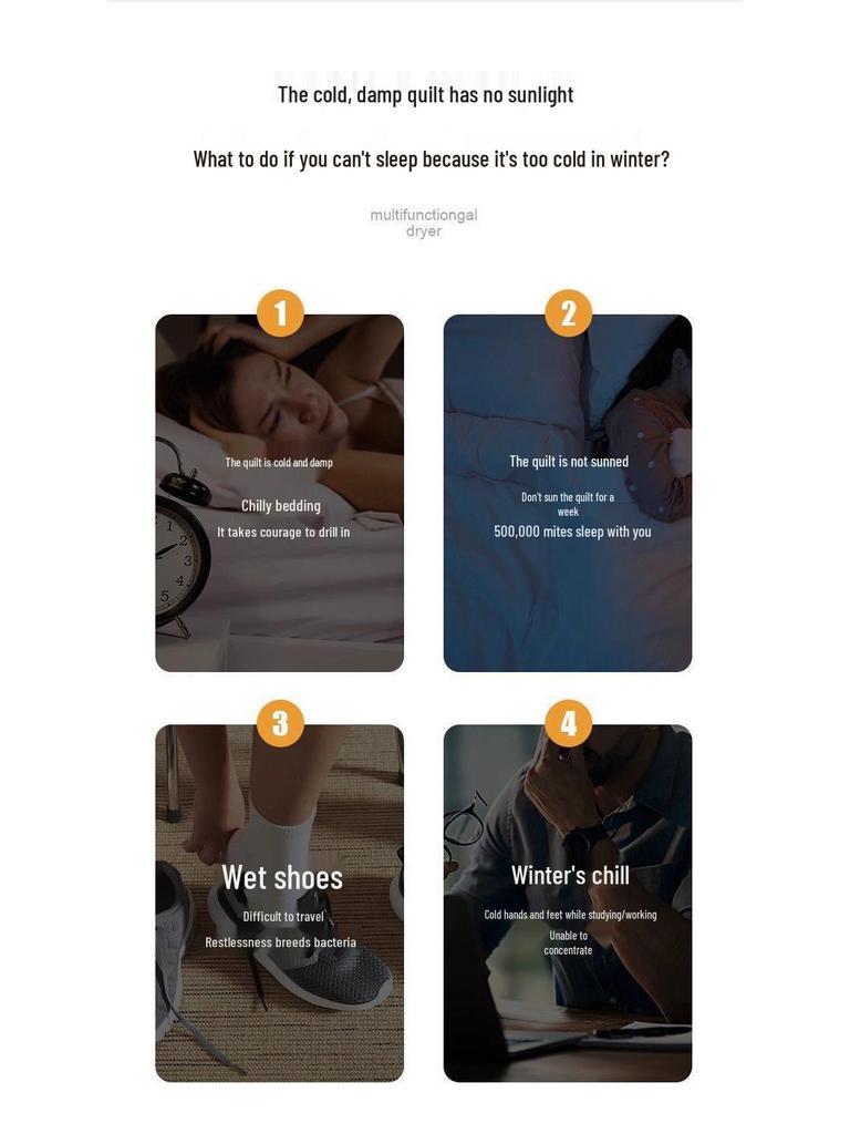 Компактный настольный обогреватель и осушитель: Антиплесневый сушитель для обуви и одеял для общежитий