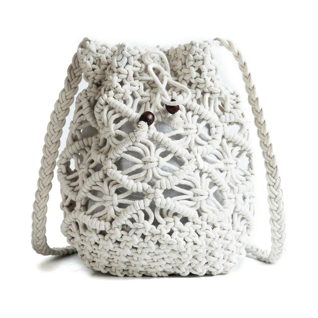2024 New Summer Fashion Handmade Bucket Bags For Women Shoulder Crossbody Bag Female Handbag