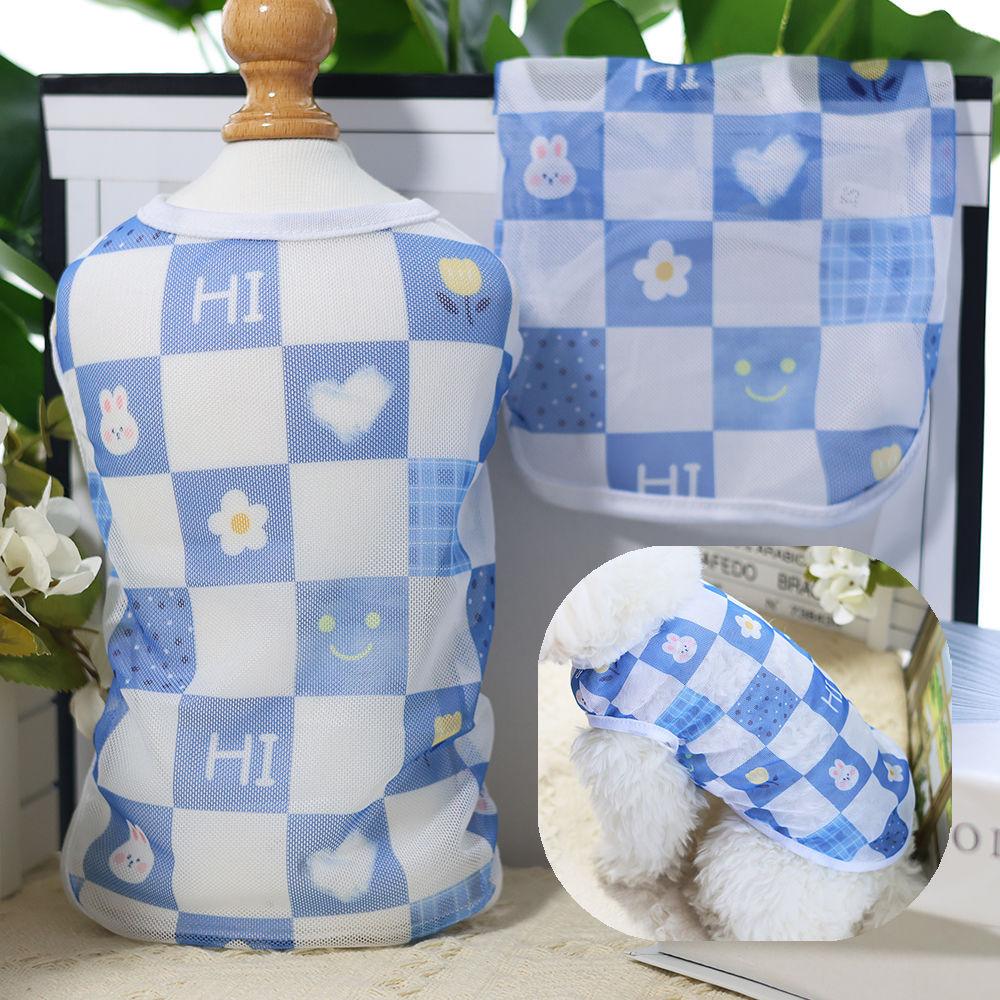 Милый мультяшный тонкий жилет для домашних животных, летняя дышащая сетчатая одежда для щенков для кошек, собак, кошек, одежда для маленьких собак