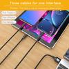 KEYSION 3 In 1 USB Cable for Mobile Phone Micro USB Type C Charger Cable for iPhone Fast Charging