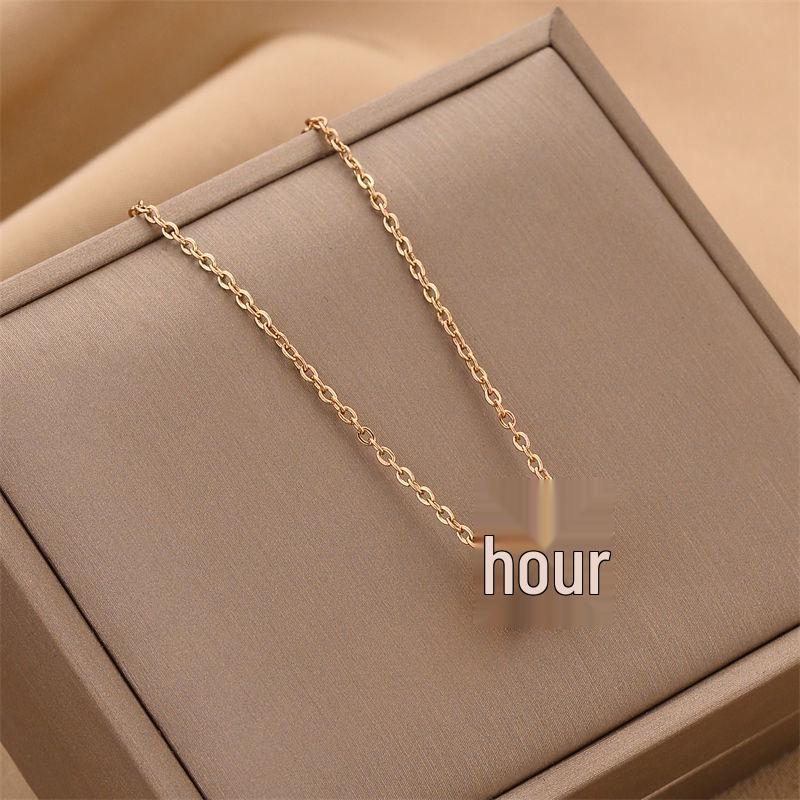Women's Titanium Steel H Letter Necklace - Elegant Fashion Design Clavicle Chain
