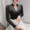 2023 Autumn Designer Slim Fit Long Sleeve Blouse with Hot Diamond Details for Women