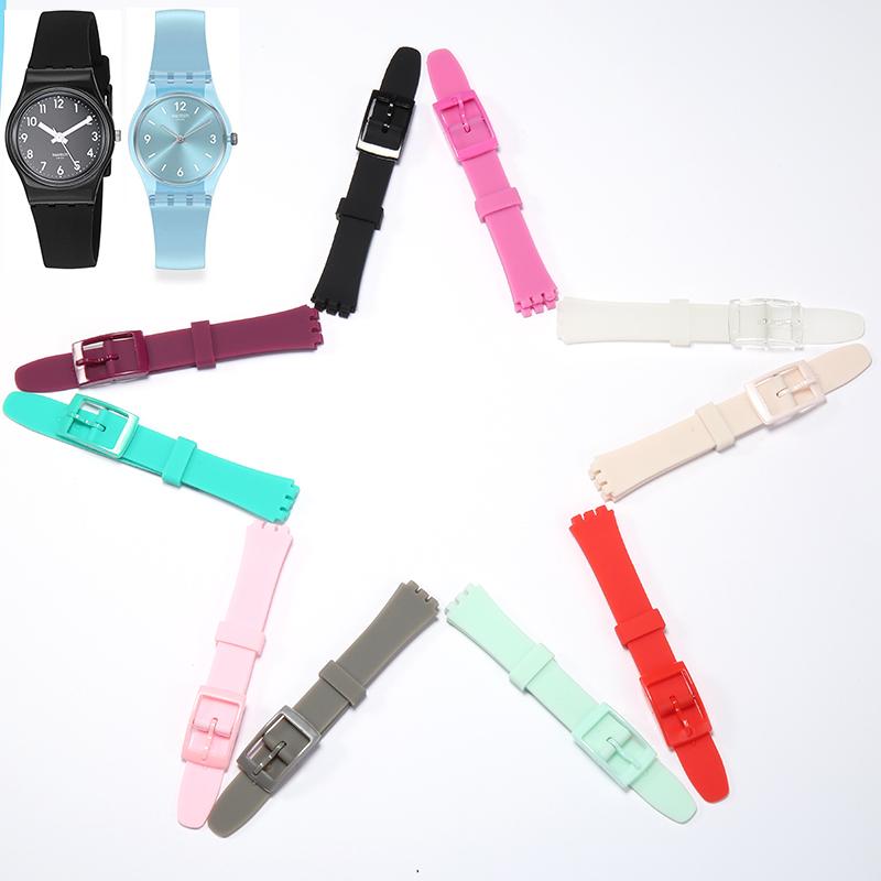 Мягкий силиконовый ремешок для часов, подходящий для Swatch 12 мм, ремешок для девочек и женщин, цветной, водонепроницаемый, наручный браслет, аксессуары для часов