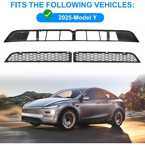 Grille Mesh Ert For Tesla New Model Y Juniper 2025-2026, Front Air Inlet Vent Grille Cover Guard With Ect Protection, Replacement For Model Y