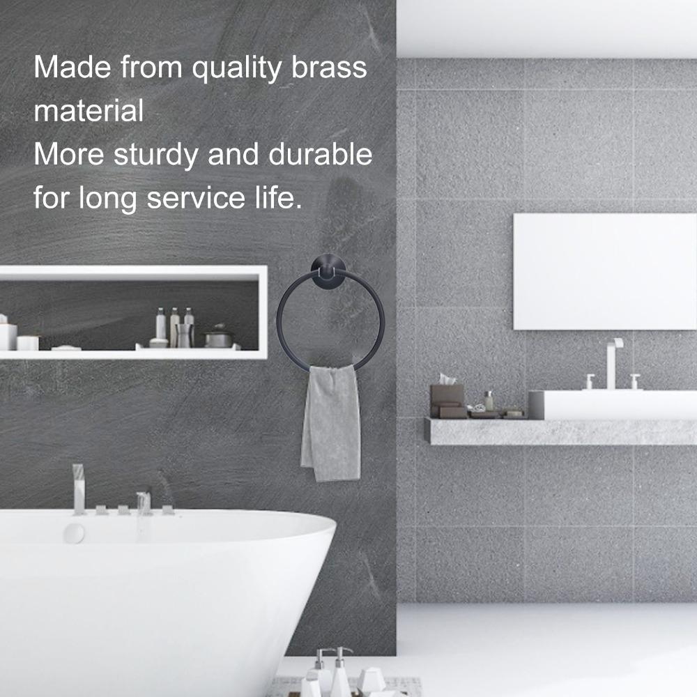 Black Towel Ring Stainless Steel Towel Rack Hand Towel Holder Bathroom Kitchen Washroom