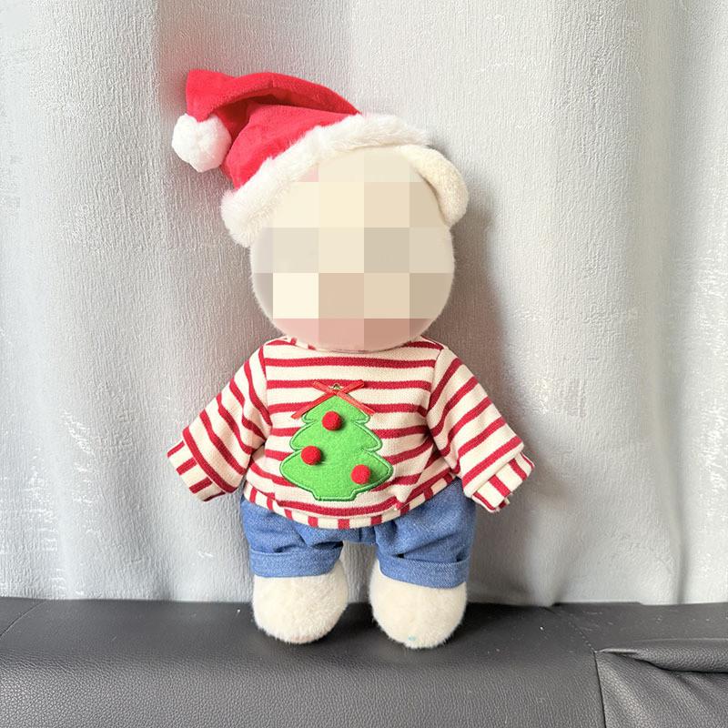 [Cloth Only] the Princess Style Clothes for 30cm Plush  Dolls, Checkered Puffy Skirt Set with Bow Headband.