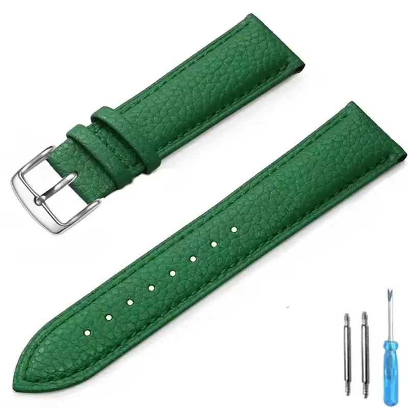 Litchi Pattern Soft Leather Watch Band Bracelet 12mm 14mm 16mm 18mm 20mm 22mm Replacement Wrist Straps Watchbands