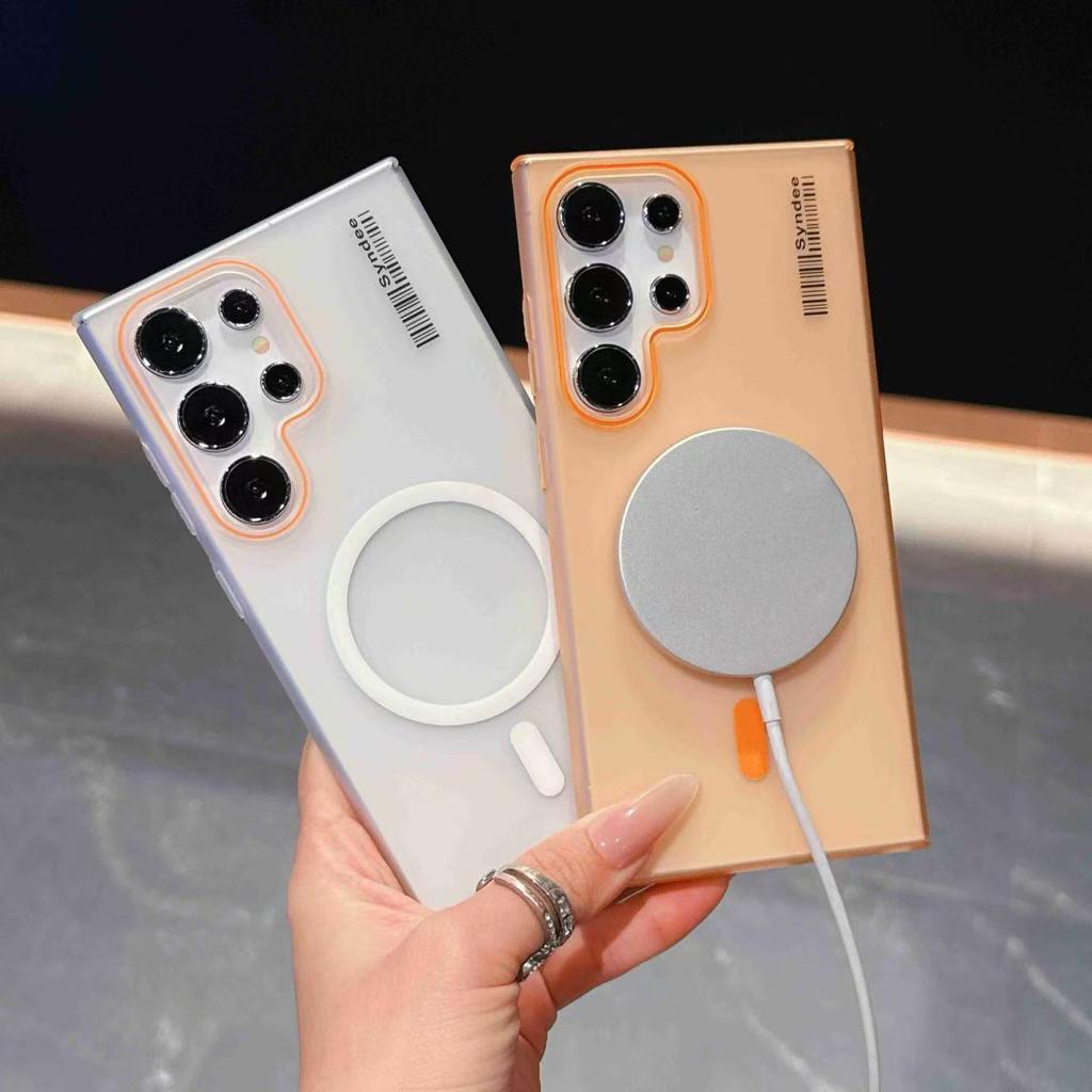 Frosted Transparent Suitable for Samsung S25 Ultra Mobile Phone Case A56 Magnetic S24 Full Inclusive Protective Case S23plus Hard