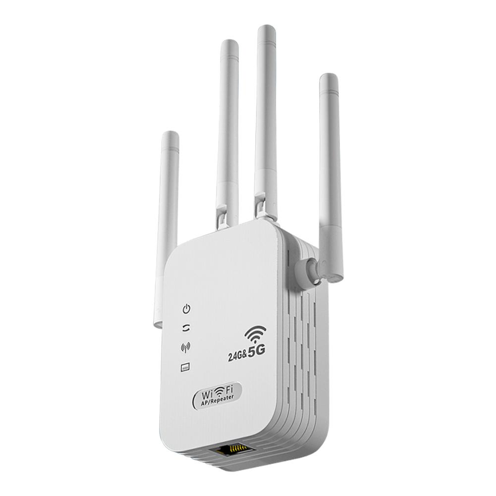 Беспроводной WiFi-повторитель 1200 Мбит/с с портом WAN/LAN, двухдиапазонный 2,4 ГГц/5 ГГц, расширитель WiFi с 4 антеннами, усилитель Wi-Fi сигнала для дома