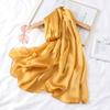 Women's Extra Long Monochrome Silk Scarf - Perfect Sunshade Shawl for Spring, Summer, and Autumn Travel
