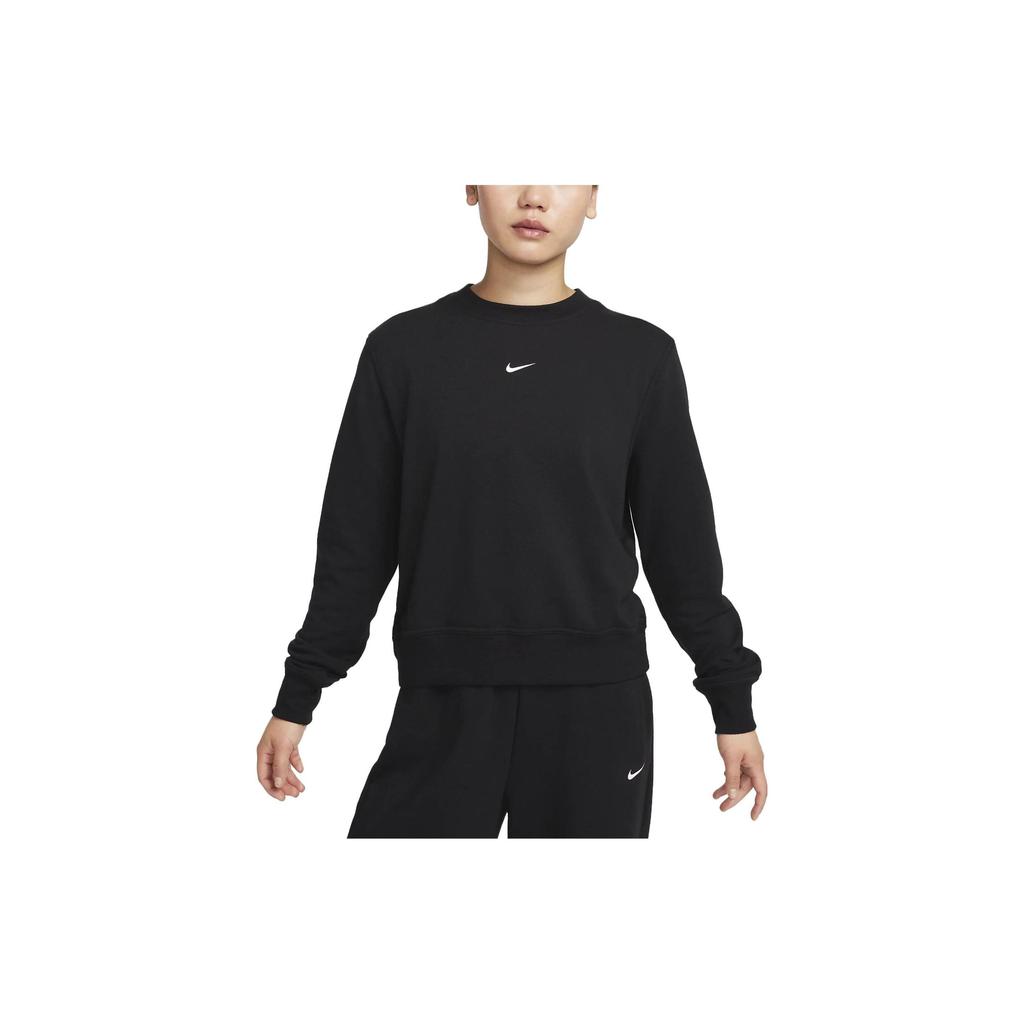 Nike Сплошной цветной свитшот с круглым вырезом и логотипом, женские топы, черный FB5126-010