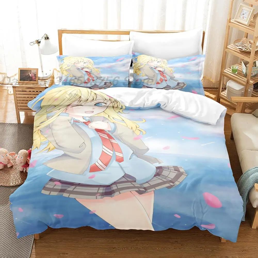 Ваш комплект постельного белья Lie In April Single Twin Full Queen King Size Bed Set Teenager Bedroom Duvetcover Sets 3D roupa de cama ca