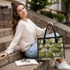 Moss Stone Pattern Casual Tote Bag Portable Daily Use Outdoor Travel Shoulder Carry Bag