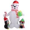 5.9 футов надувное рождественское украшение Пингвин медведь с красочным светом милый надувной декор для двора