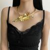 Light Luxury Banana Leaf Necklace Exaggerated Leaf Choker Unique Collarbone Chain  Girl