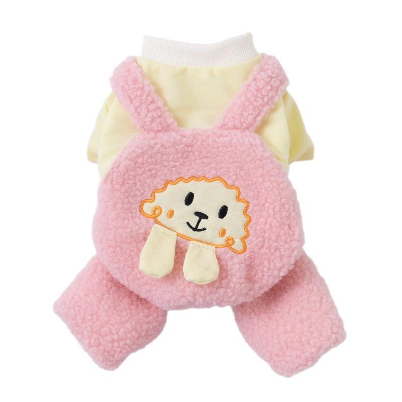 Pet clothes Autumn and winter overalls Thickened fleece thermal cotton-padded clothes Teddy Bigbear Small dog dog four-legged clothes