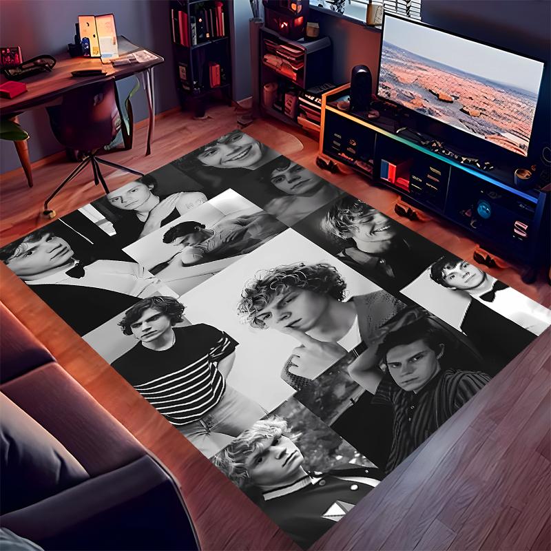 1pc Evan Peters3 Print Area Rug - Soft, Washable Non-Slip Indoor Mat for Office Chairs, Living Room, Home Office Decorative Rug