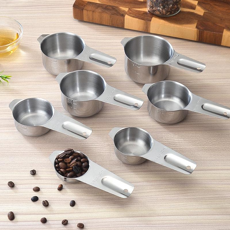 7Pcs/Set Stainless Steel Measuring Cup Sets Stackable Kitchen Measuring Cups For Dry And Liquid Ingredients