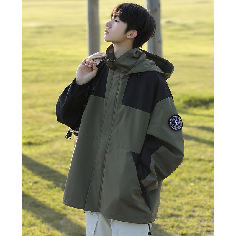 Пара модных брендовых курток мужская осенняя новая уличная ветрозащитная и водонепроницаемая рабочая одежда повседневная куртка свободная куртка