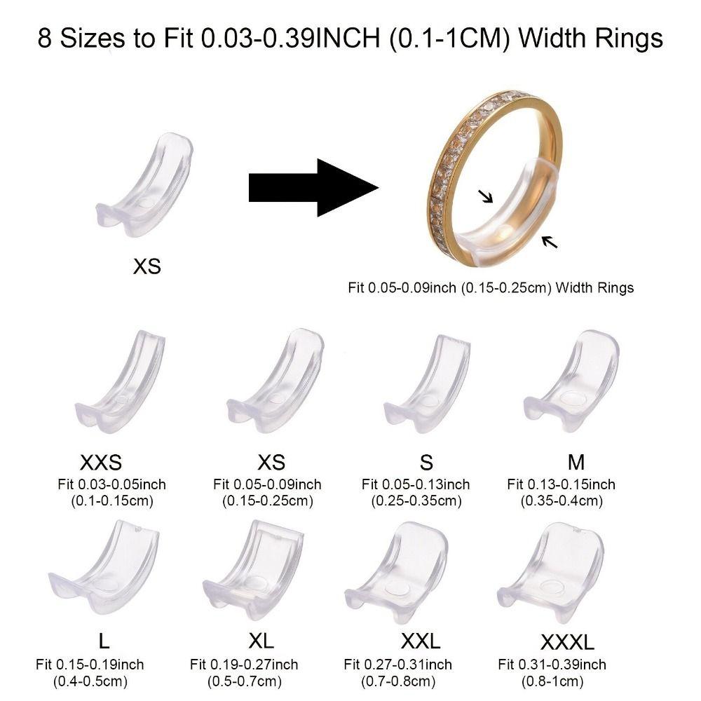 15/26Pcs Transparent Ring Size Adjusters Silicone Ring Spacers Loose Rings