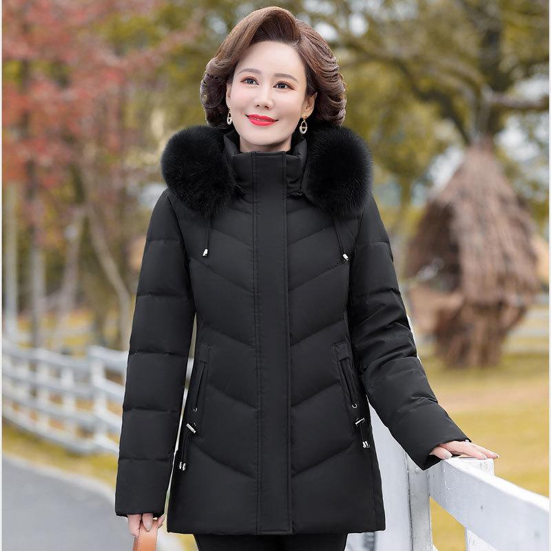 Зимняя новая женская теплая пуховая куртка на белом утином пуху