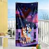 Bluey Friends Adventure Personalized Name Beach Towel Super Soft Microfiber Quickdry Fabric