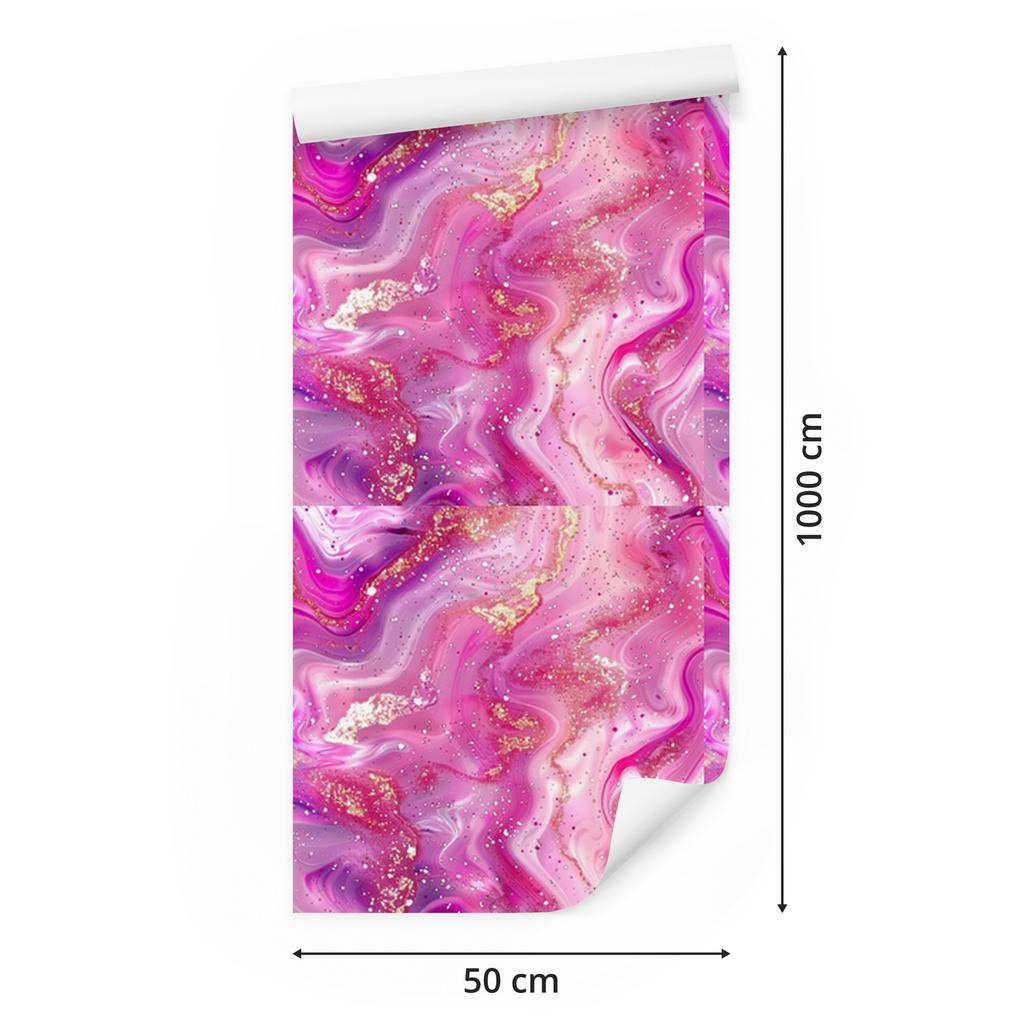Wallpaper Ink powder pink, purple, violet and lavender 50x1000