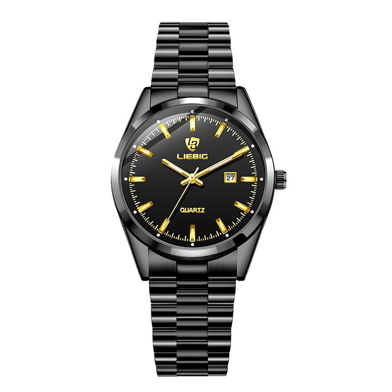 Leibinji LIEBIG Новые мужские часы с календарем и стальным ремешком Водонепроницаемые кварцевые часы Парные часы