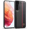 LC.IMEEKE For Samsung Galaxy S21 4G/5G Carbon Fiber Texture Case PU Leather Coated TPU+EVA Fall Resistant Phone Cover