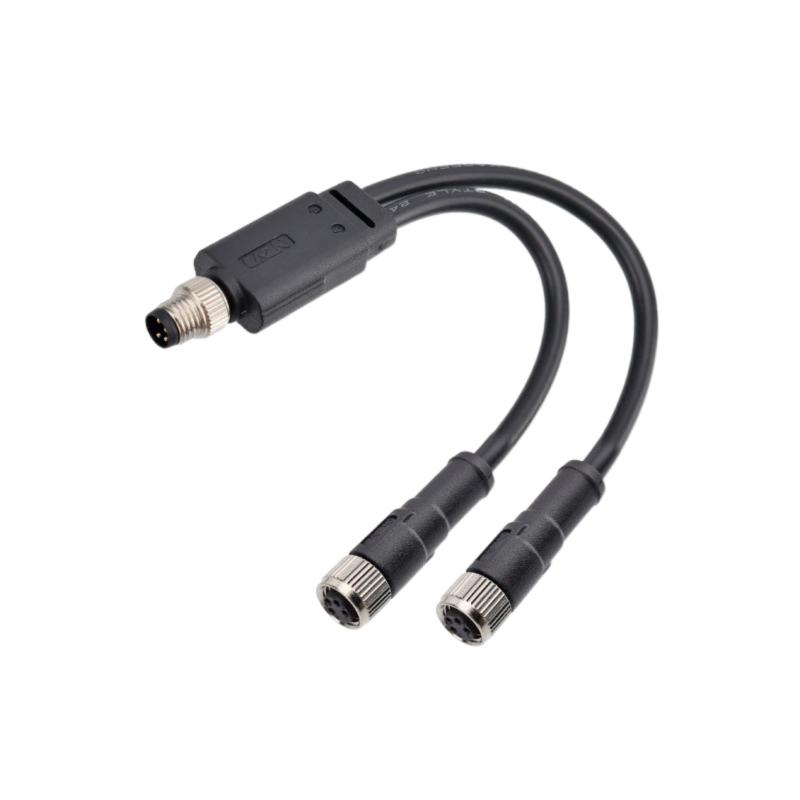 Waterproof Y type Split-line M8 Connector Male Female Plug With 1M Wire Cable Thread Docking for Camera Monitor Medical Ebike