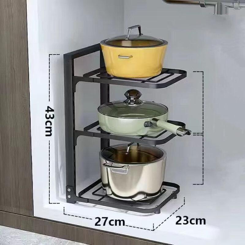 Adjustable 4-Tier Kitchen Pot Storage Rack