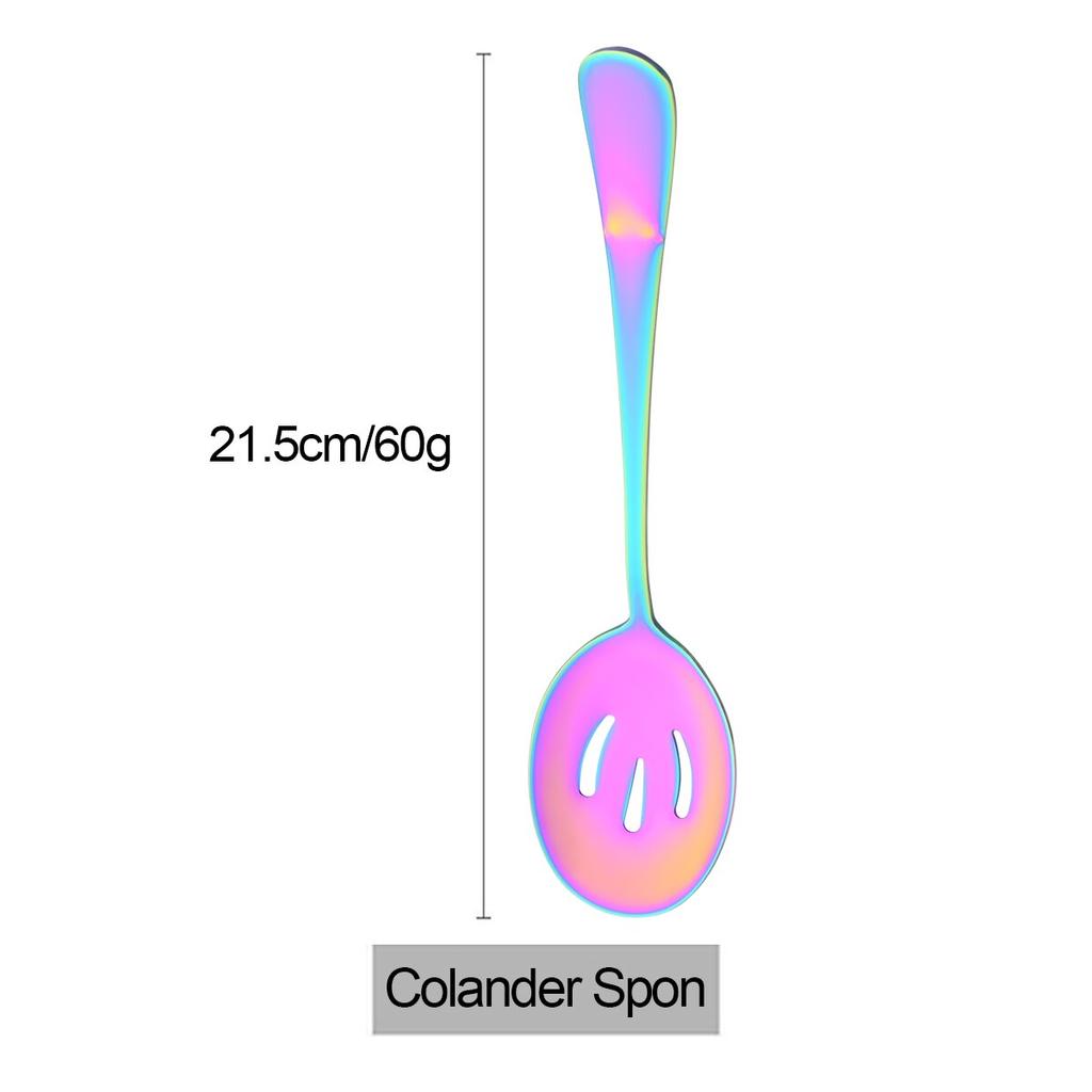 1 Pc Black Stainless Steel Soup Spoon Serving Spoon Colander for Dinner Household Public Dinnerware Salad Kitchen Tableware