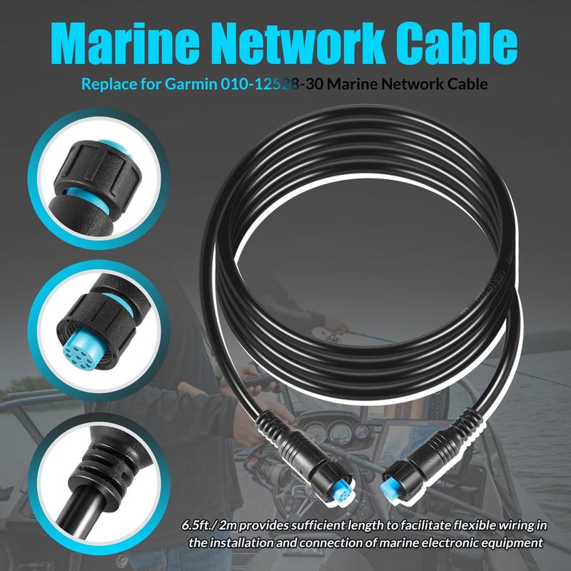 Outboard Network Cable 010-12528-30 for Garmin BlueNet - 6 ft Cat 6 Ethernet, GPSMAP, GMR Fantom Radar, GLS Sonar, GSD Modules
