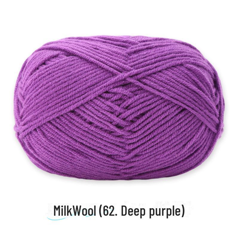 4-Strand Combed Milk Cotton Yarn Ball for DIY Crochet: Doll Making & Baby Sweater/Scarf Kit