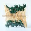 Цветные бамбуковые зубочистки для рождественской елки: Палочки для фруктов и украшений в виде сосновых веток, одноразовые шпажки