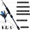 Комбинированная рыболовная катушка и удочка Портативная телескопическая удочка 1,8 м и гладкая спиннинговая катушка