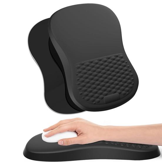 Эргономичный коврик для мыши с подставкой для запястья, нескользящая основа, пена с эффектом памяти, массажный дизайн, гладкая поверхность, поддержка запястья