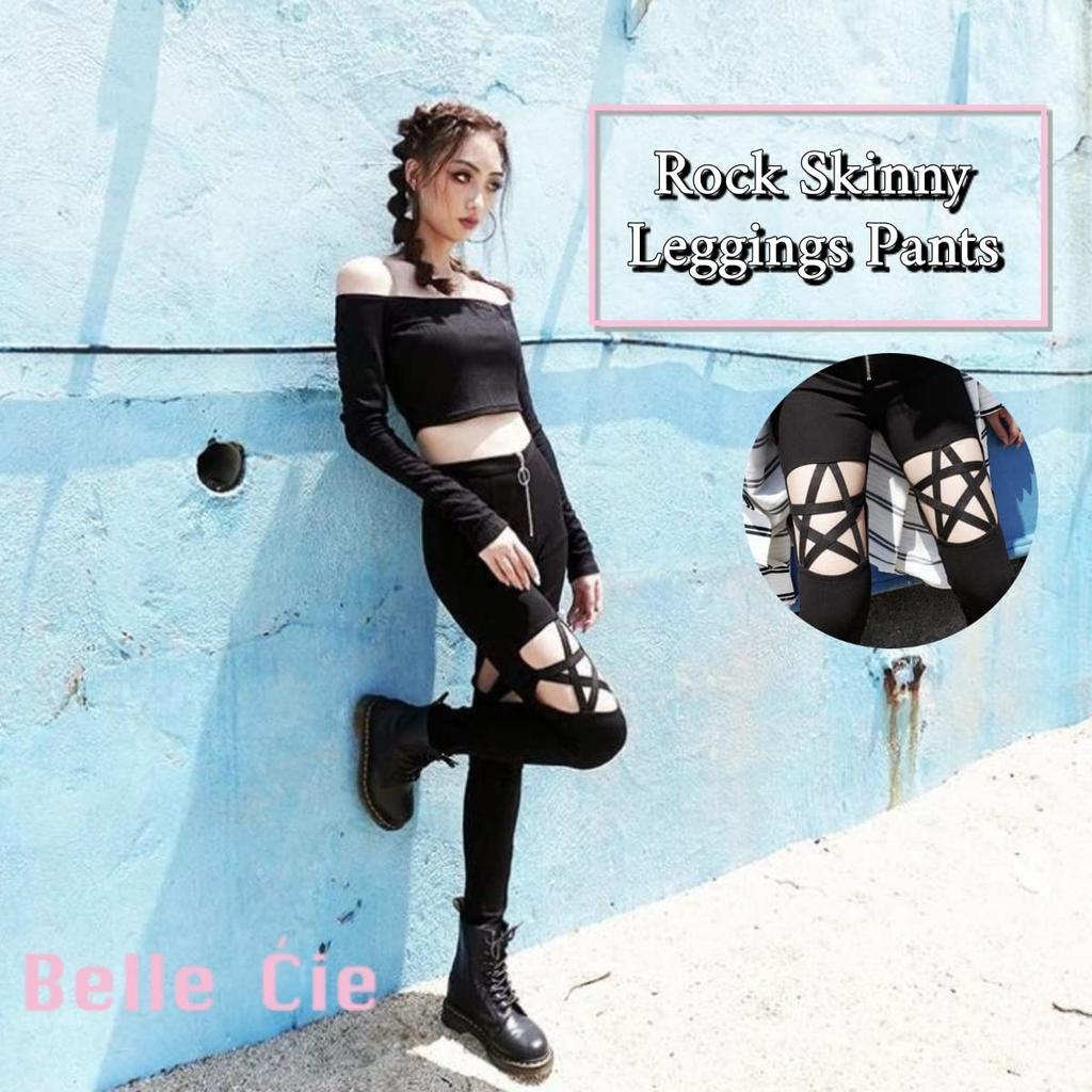 Belle Cie Crazy Cut Узкие эластичные брюки Женские леггинсы, (СТ/№. 27434) (М, Черный)