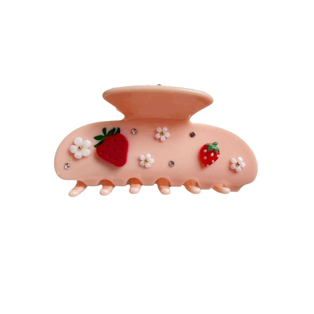 Rhinestone Decor Hair Barrettes Floral Decor Hair Jaw Clips Sweet Style Shark Hair Clips For Women