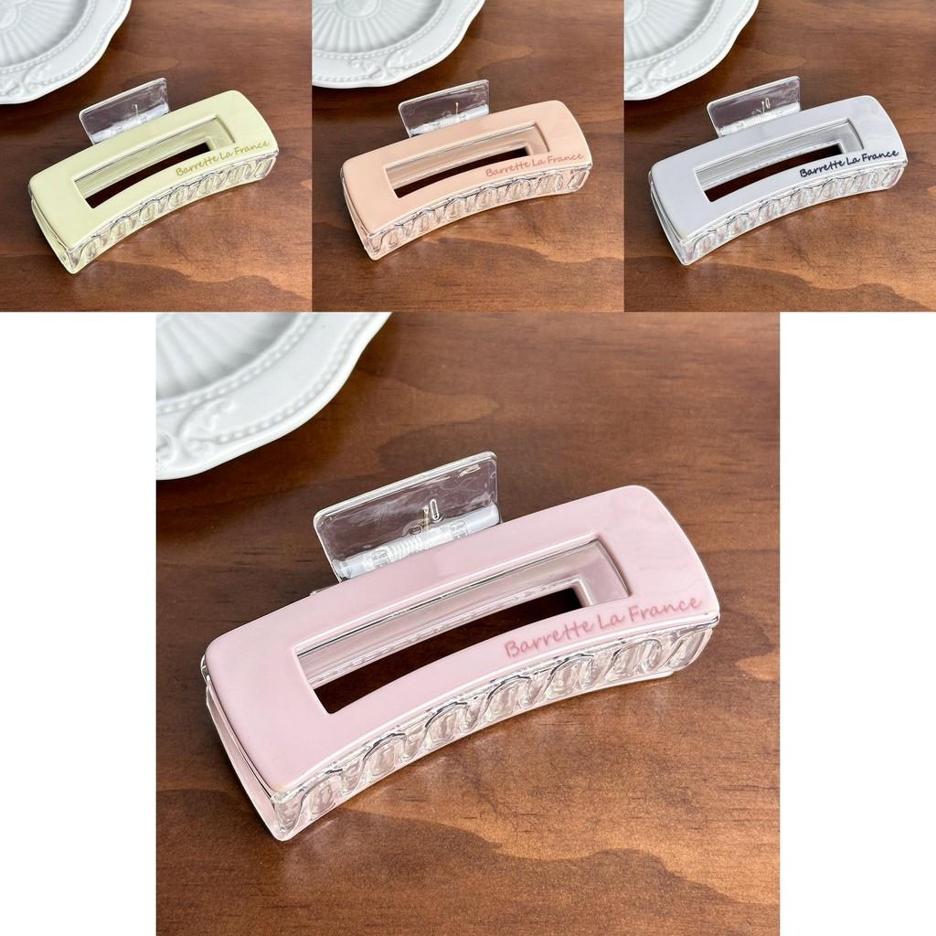 Fashionable Acrylic Square Hair Claw Clip In Milk Tea Color Perfect For Effortless Everyday Hairstyles And Trendy Office Looks