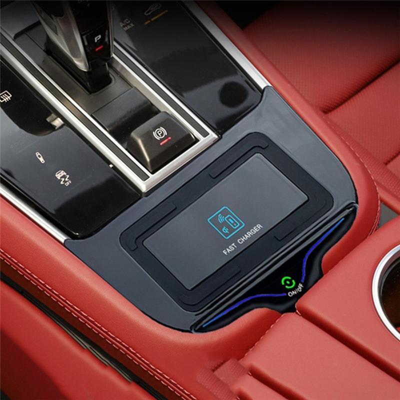 15W Car Wireless Charger Center Console Fast Phone Charging Panel For Porsche Panamera 2017-