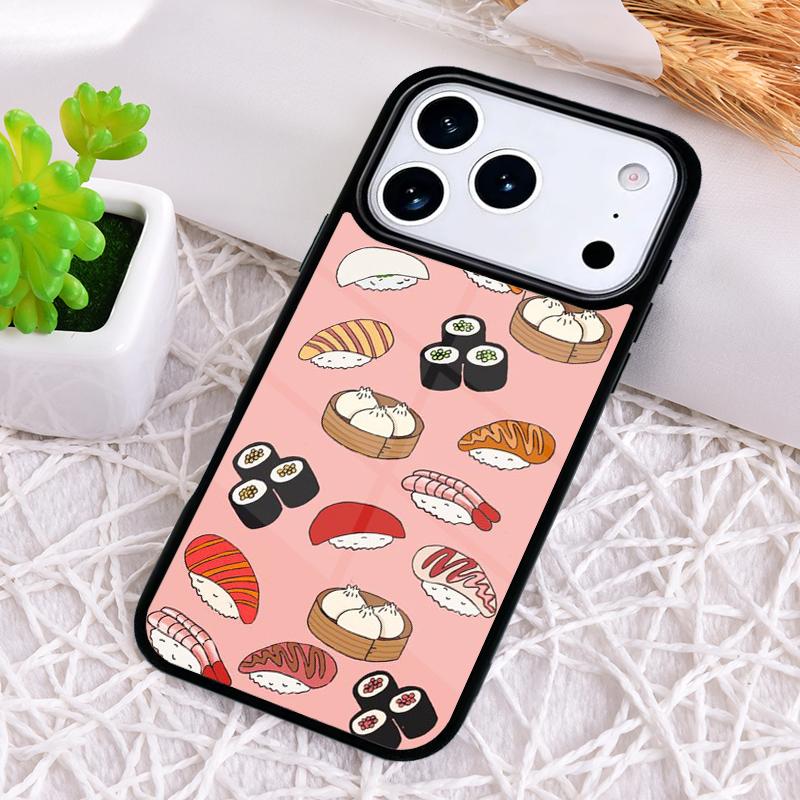 Чехол для телефона с едой Суши для iPhone 17 Air 16 15 11 12 14 13 Pro Max Ударопрочный чехол