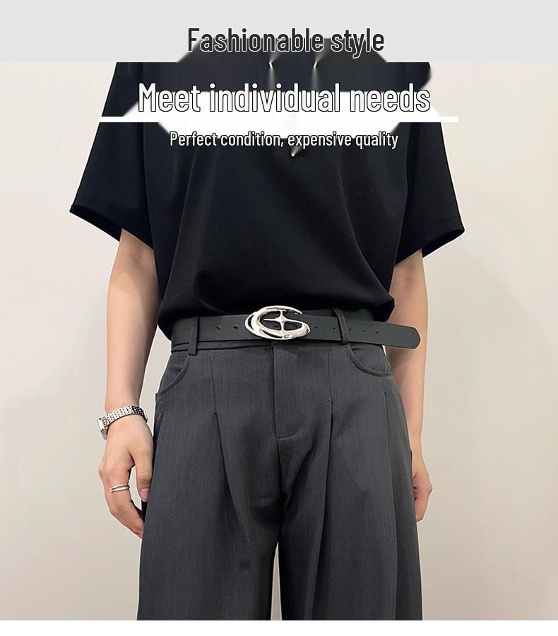 Мужской ретро черный кожаный ремень 2025 – Трендовый американский стиль для джинсов