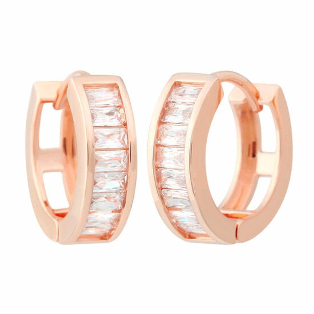 [] 14K Gf Ines Goldfield Pin Cubic Ring One-Touch Earrings