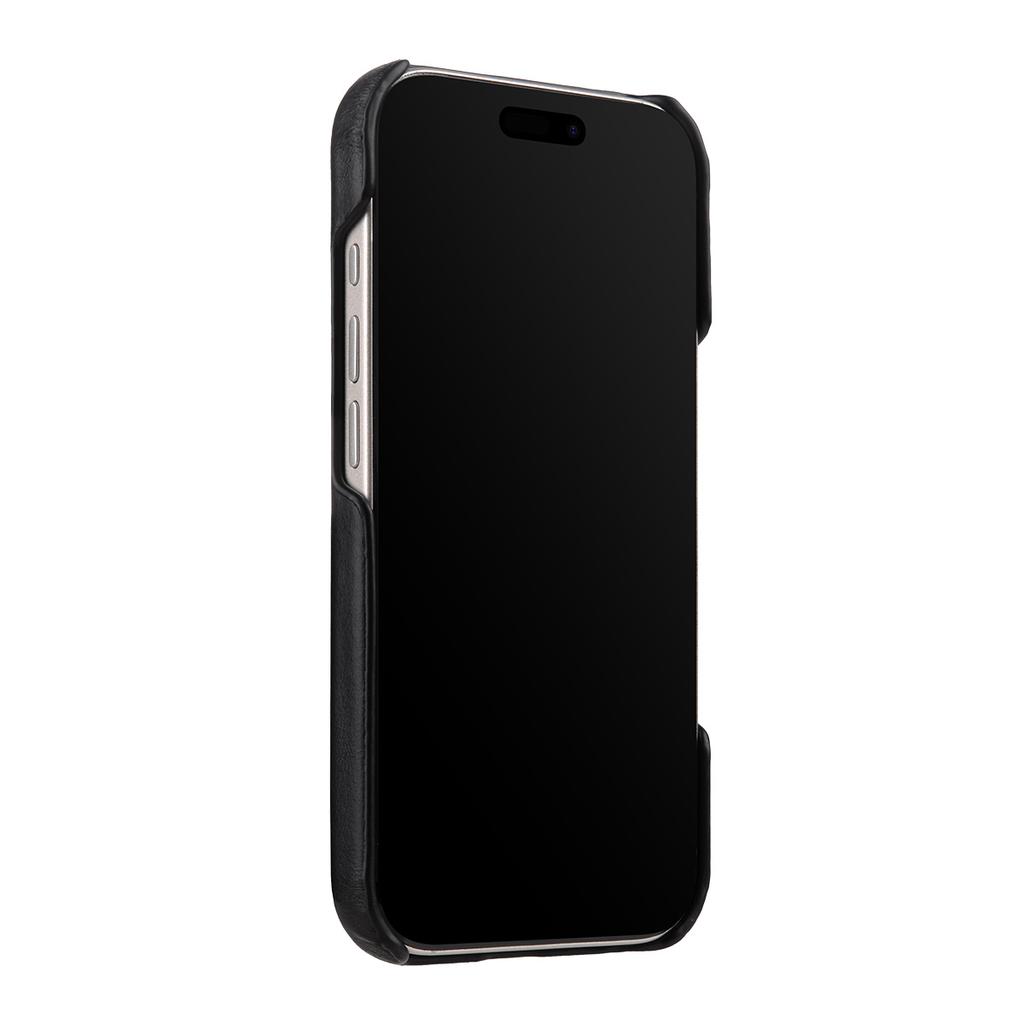 MELKCO For iPhone 17 Pro Case Compatible with MagSafe Waxy Genuine Cow Leather PC Phone Back Cover