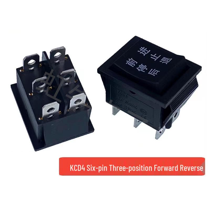 KCD4 6-Pin 3-Position Rocker Switch for Toy Cars & Go-Karts: Forward, Stop, Reverse